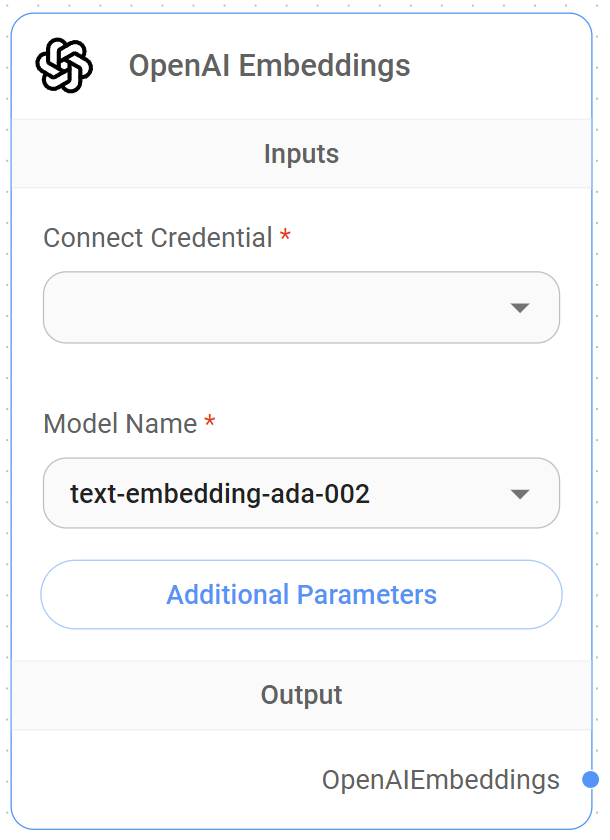 <p>OpenAI Embeddings Node</p>